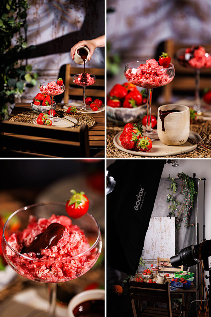desert kefir mliječni kefir sorbet jagode