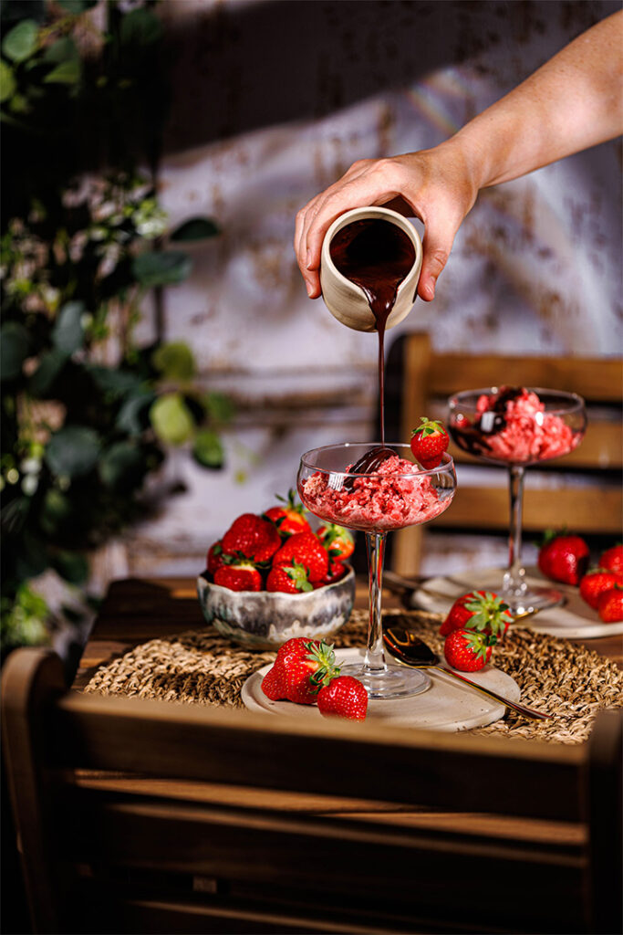 desert kefir mliječni kefir sorbet jagode
