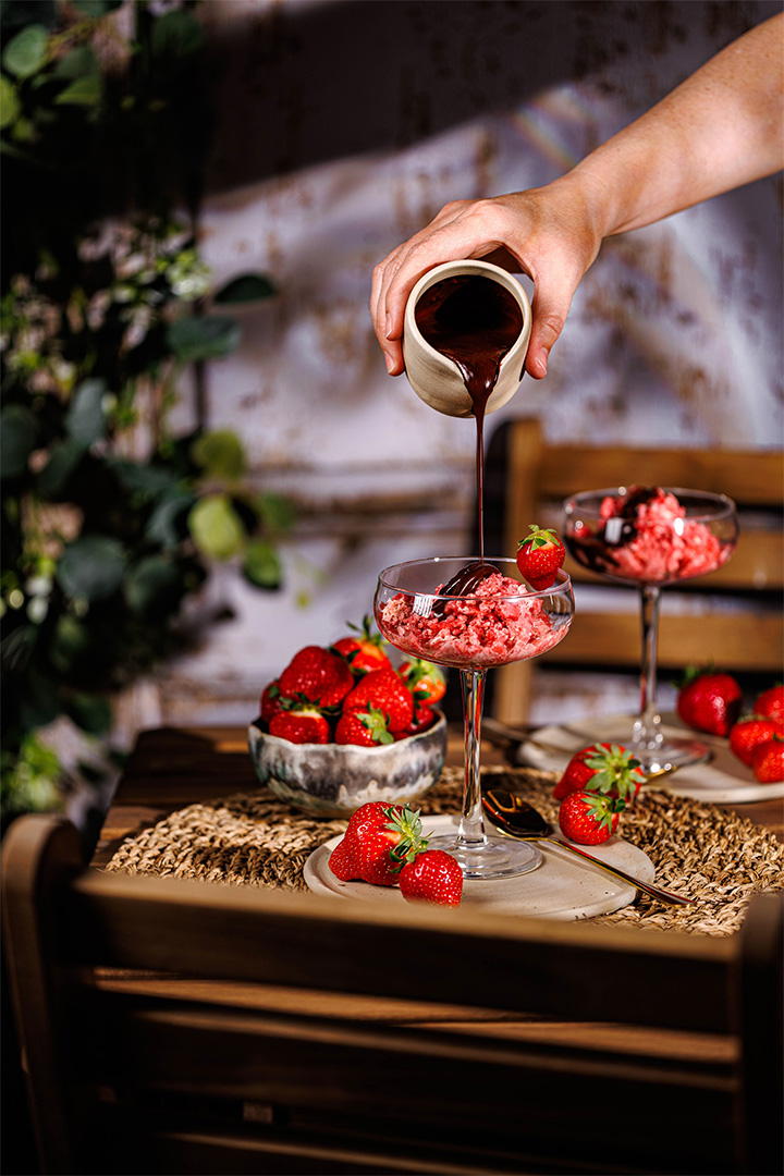 desert kefir mliječni kefir sorbet jagode